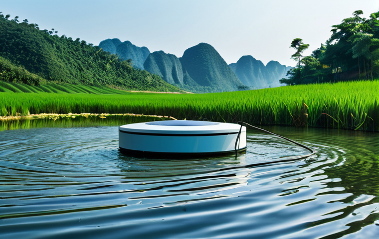 자연형 물 정화 시스템에서의 수질 모니터링 기법 - **Image Prompt 1: Deceptive Clarity in Vietnamese Nature**
    A wide, cinematic shot of a pristine,...