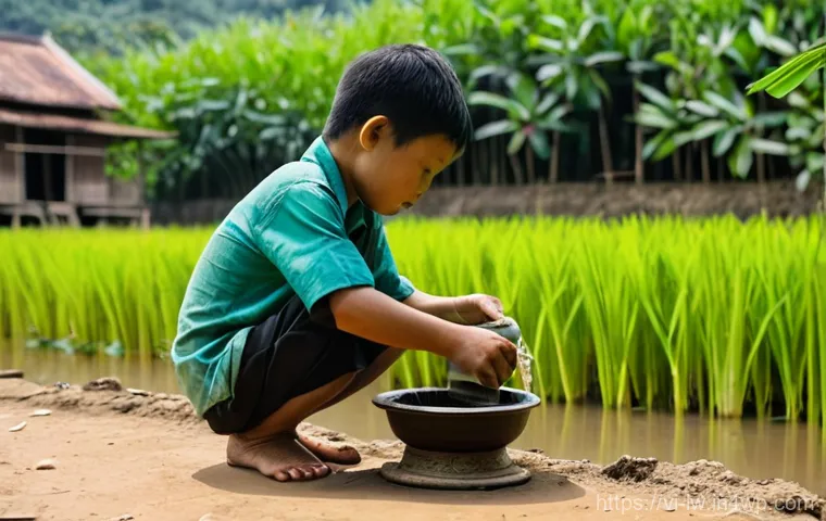 자연형 물 정화 시스템의 기술적 도전 과제 - **Prompt 1: Traditional Water Filtration in Rural Vietnam**
"A serene and idyllic scene in a rur...