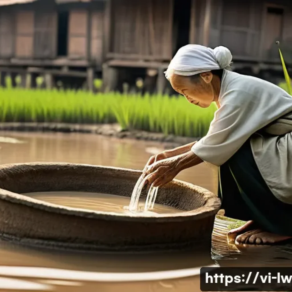 자연형 물 정화 시스템의 미래 전망 - **Prompt 1: A Serene Traditional Water Filtration Scene in Rural Vietnam**
A wide, picturesque s...